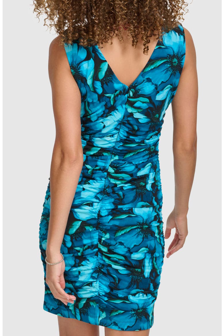 Ruched Jersey Dress, Alternate, color, TEAL MULTI