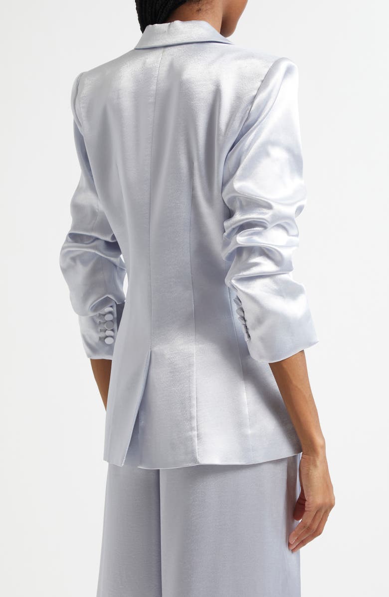 Cinq à Sept Cheyenne Hammered Satin Scrunch Sleeve Jacket, Alternate, color, Mercury