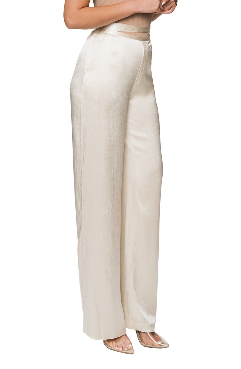 JLUXLABEL Deserae Silk Blend Wide Leg Pants, Alternate, color, Cream