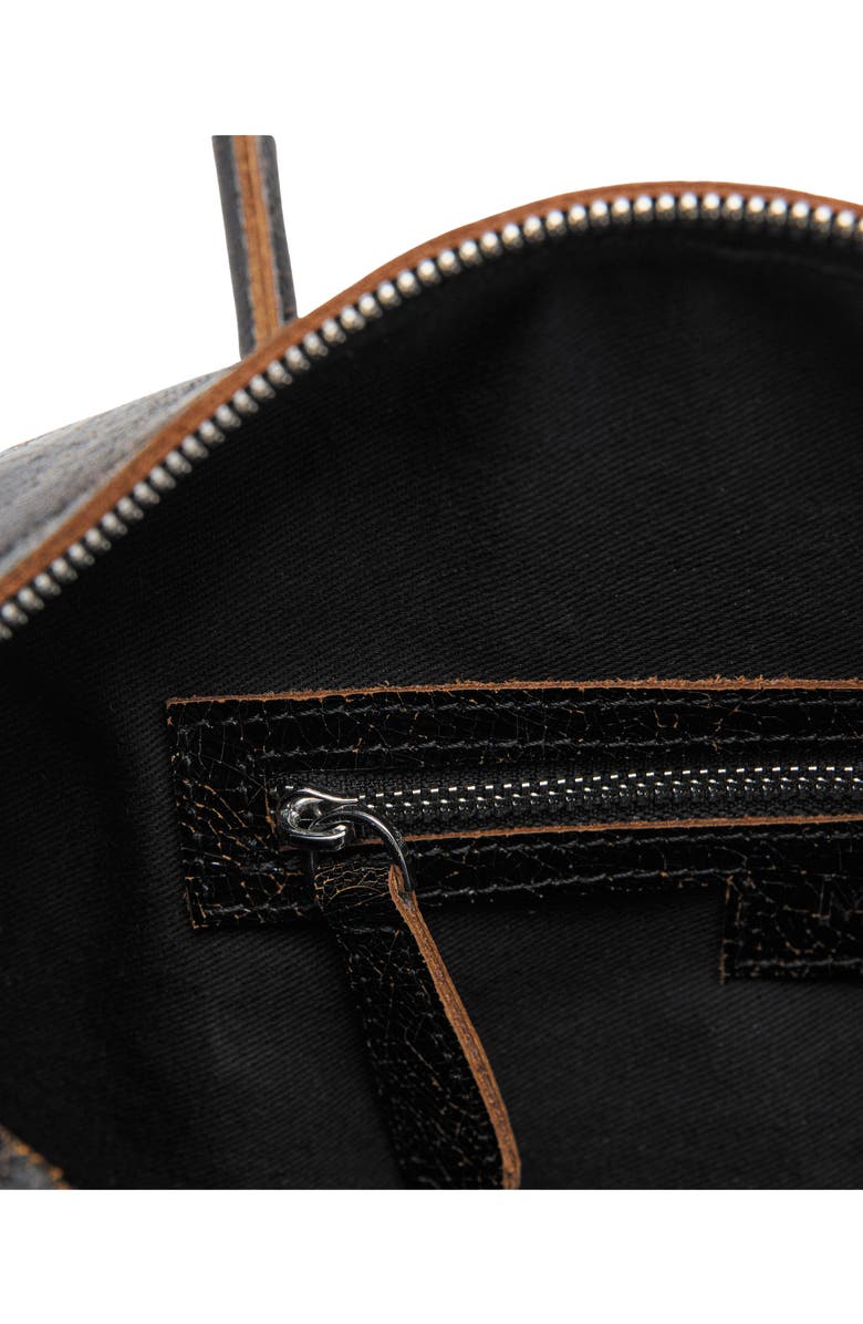 MANGO Leather Shoulder Bag, Alternate, color, Black