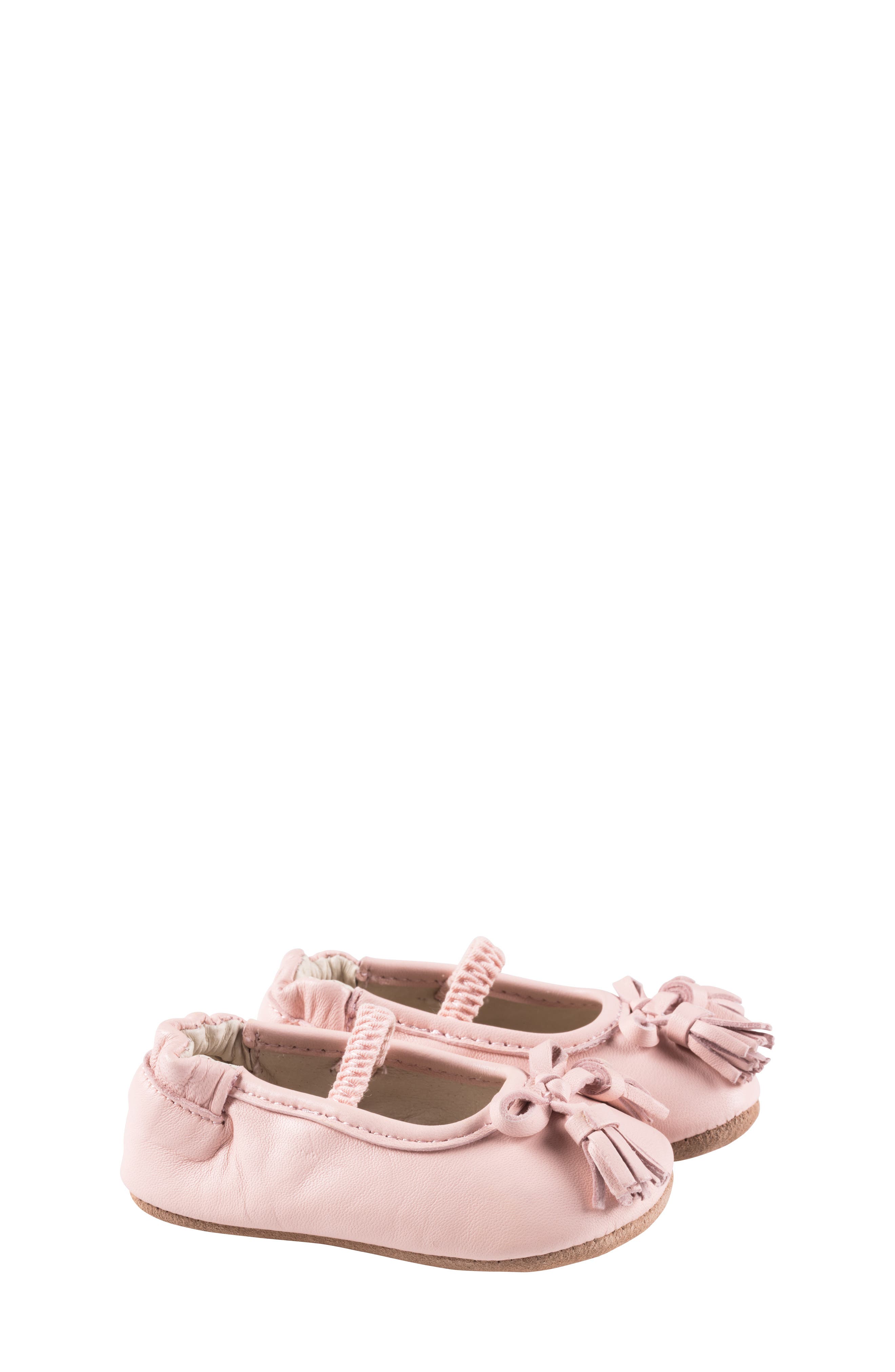 Robeez<sup>®</sup> Emily Bow Tassel Mary Jane Crib Shoe, Main, color, 