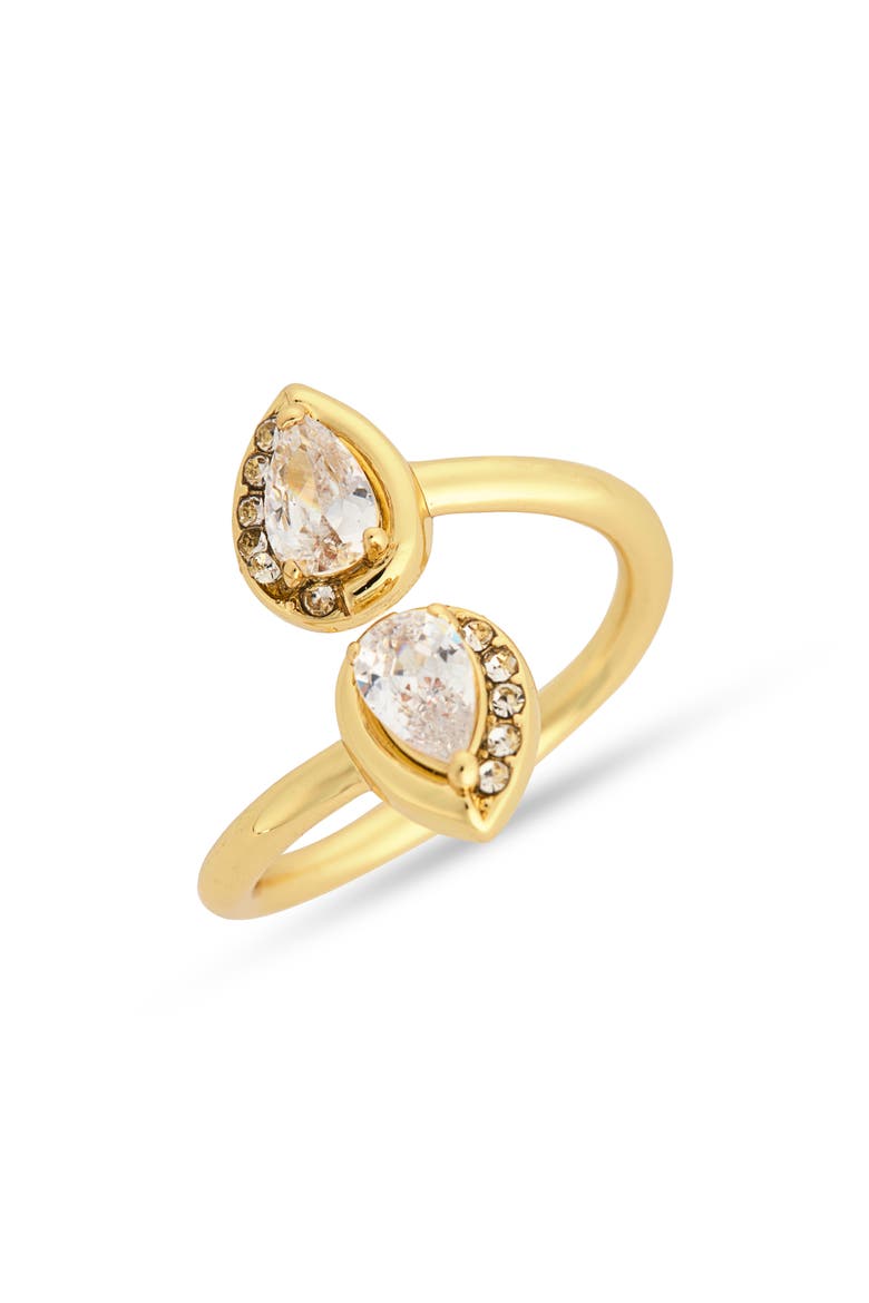 CZ Drop Wrap Ring, Main, color, GOLD