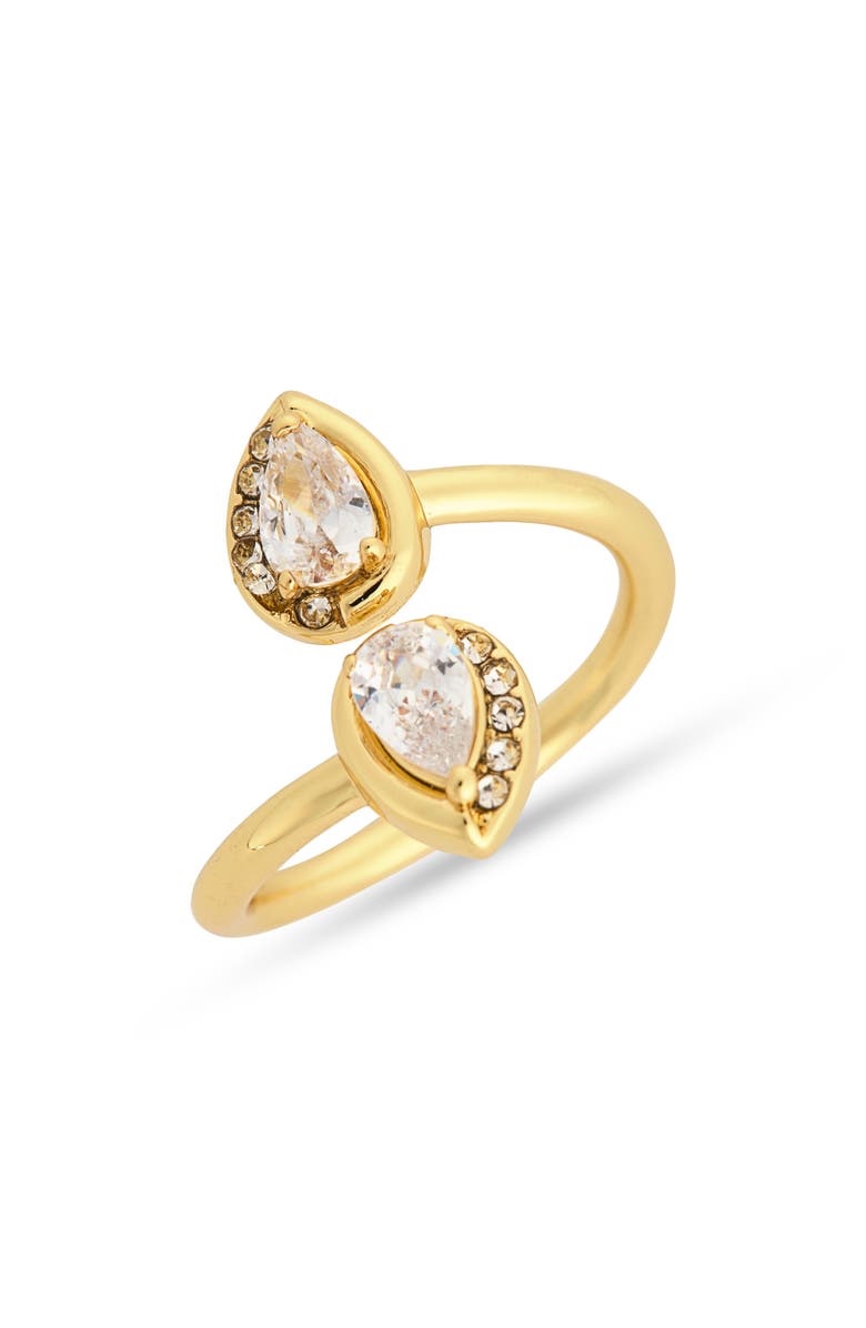 Covet CZ Drop Wrap Ring, Main, color, Gold