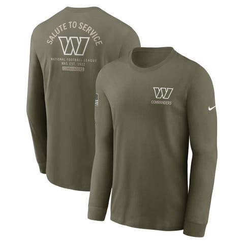 Men's Nike Olive Washington Commanders 2025 Salute to Service Sideline Long Sleeve T-Shirt