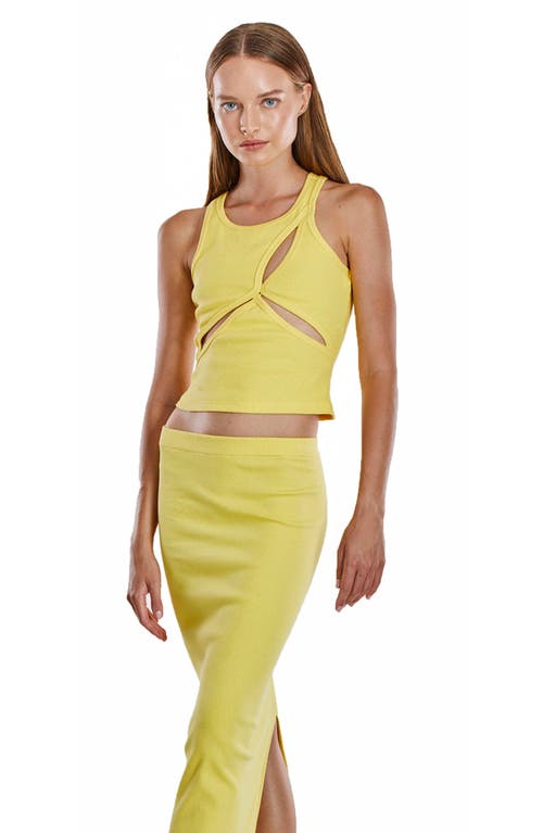 Mother Of All Ariel Rib Top In Yellow