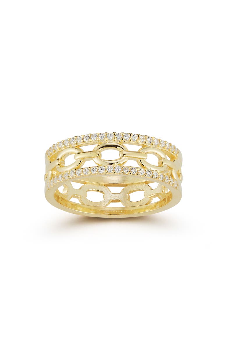 CHLOE AND MADISON Link Band Ring, Main, color, Gold