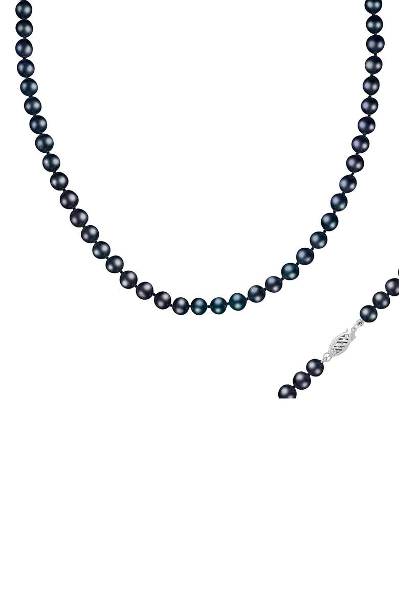 SPLENDID PEARLS Black Cultured Freshwater Pearl Necklace, Main, color,