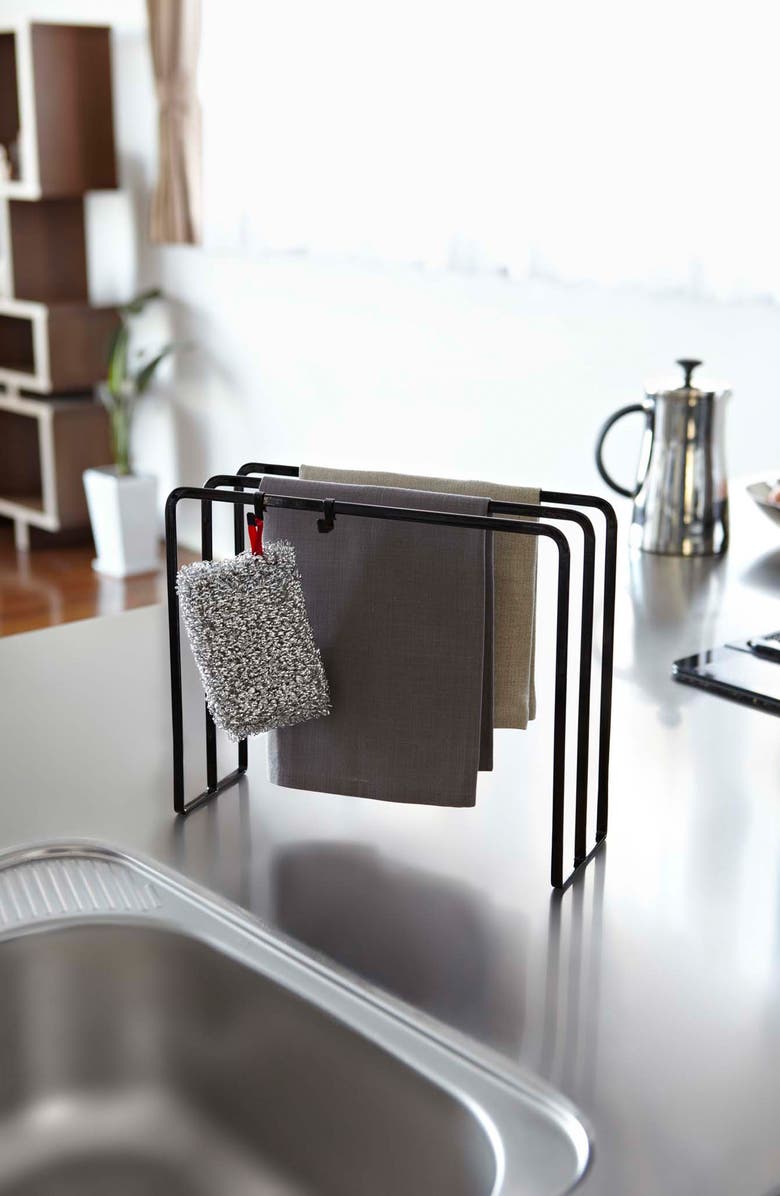 Yamazaki Dish Towel Hanger, Alternate, color, Black