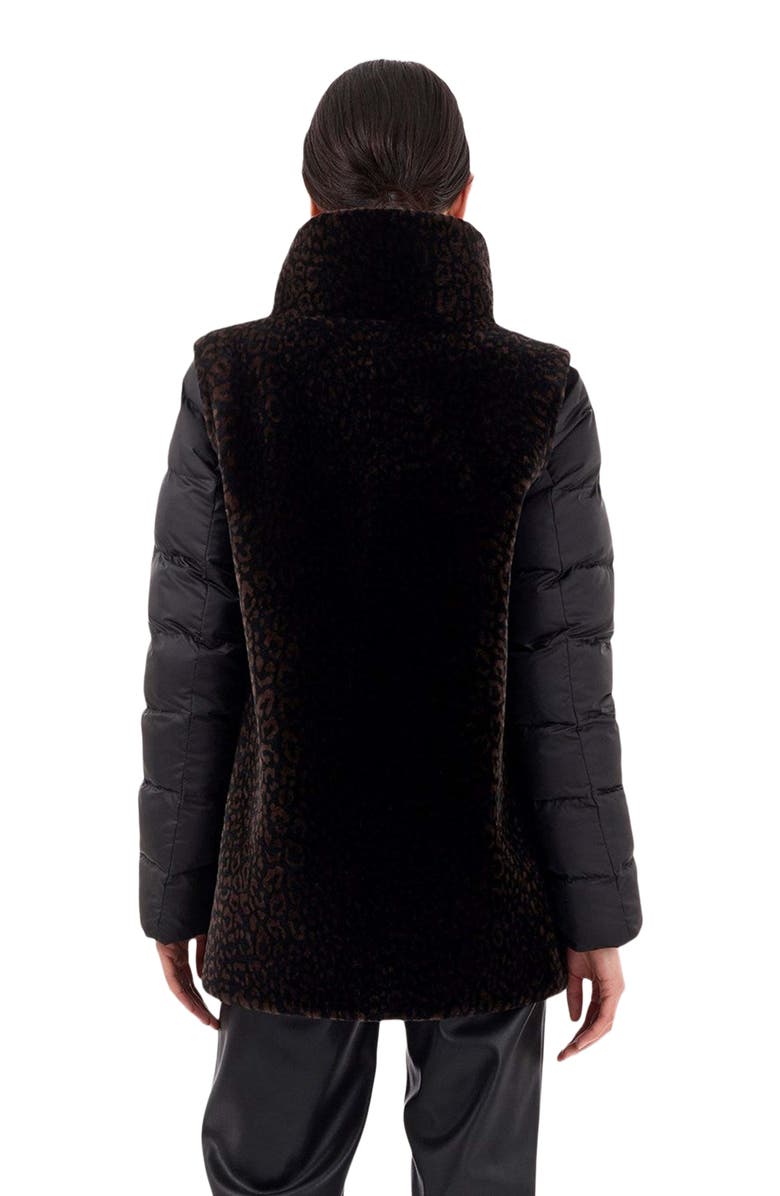GORSKI Shearling Lamb Jacket, Detachable Sleeves, Alternate, color, Black/Brown Lprd