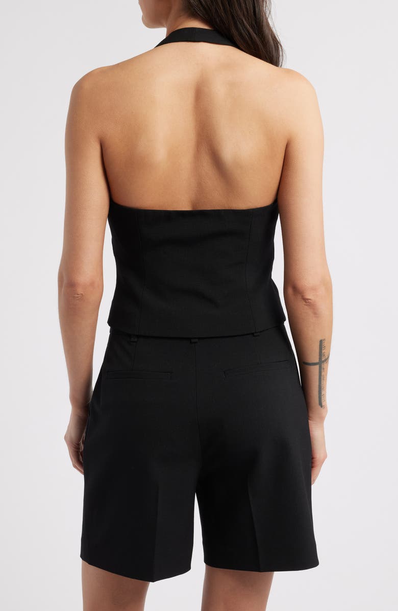 rag & bone Irina Wool Blend Halter Top, Alternate, color, Black