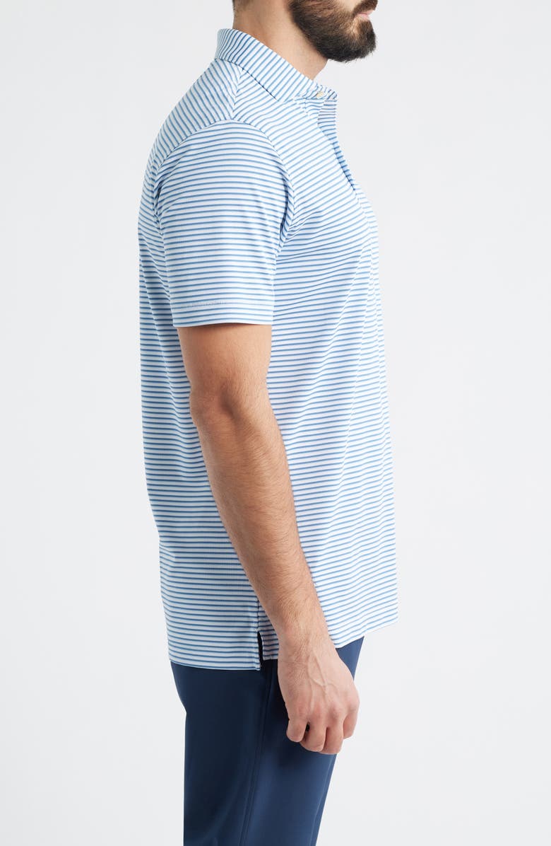 Peter Millar Tempo Performance Piqué Golf Polo, Alternate, color, White / Storm