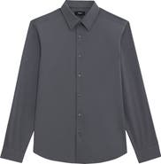 Theory Sylvain ND Structure Knit Button-Up Shirt