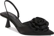 BERNESS Camellia Satin Rose Slingback Kitten Heel Pump