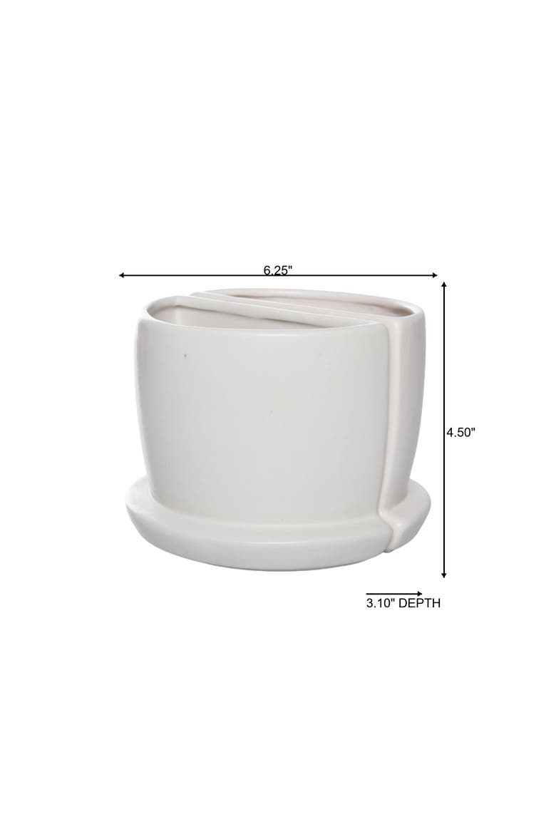 Dolomite Cream Planter Bookends Set of 2 White for Spring Garden Decor, Alternate, color, White