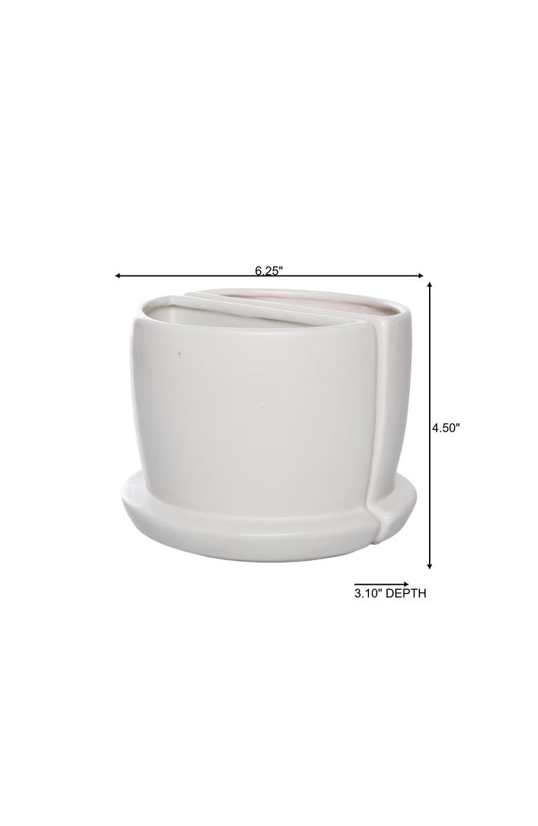 Transpac Dolomite Cream Planter Bookends Set of 2 White for Spring Garden Decor, Alternate, color, White