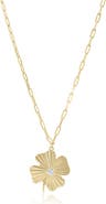 The Lovery Fine Jewelry Fluted Lucky Clover Paperclip Necklace