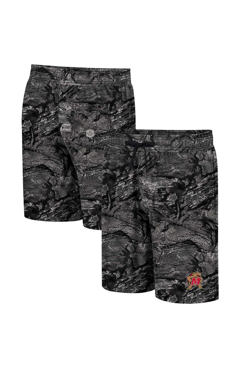 COLOSSEUM Men's Colosseum Charcoal Maryland Terrapins Realtree Aspect Ohana Swim Shorts, Main, color, Charcoal