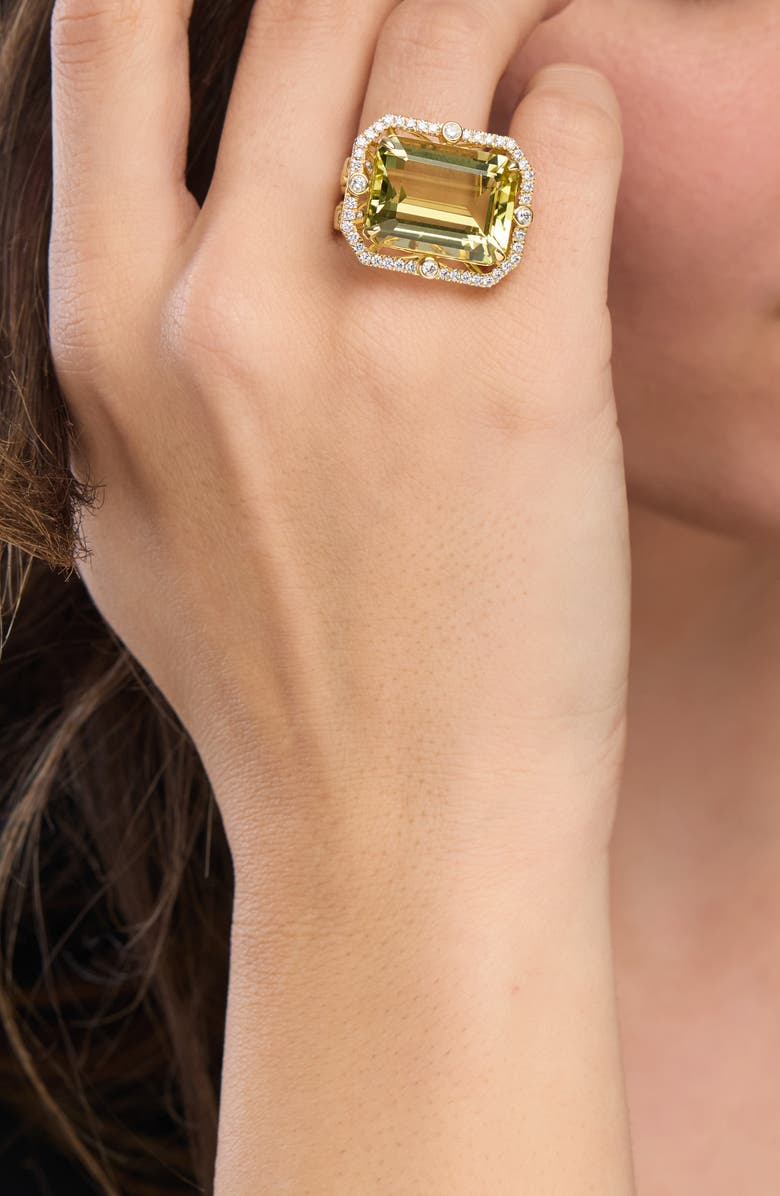 Bony Levy 18K Gold Iris Lemon Quartz & Diamond Statement Ring, Alternate, color, 