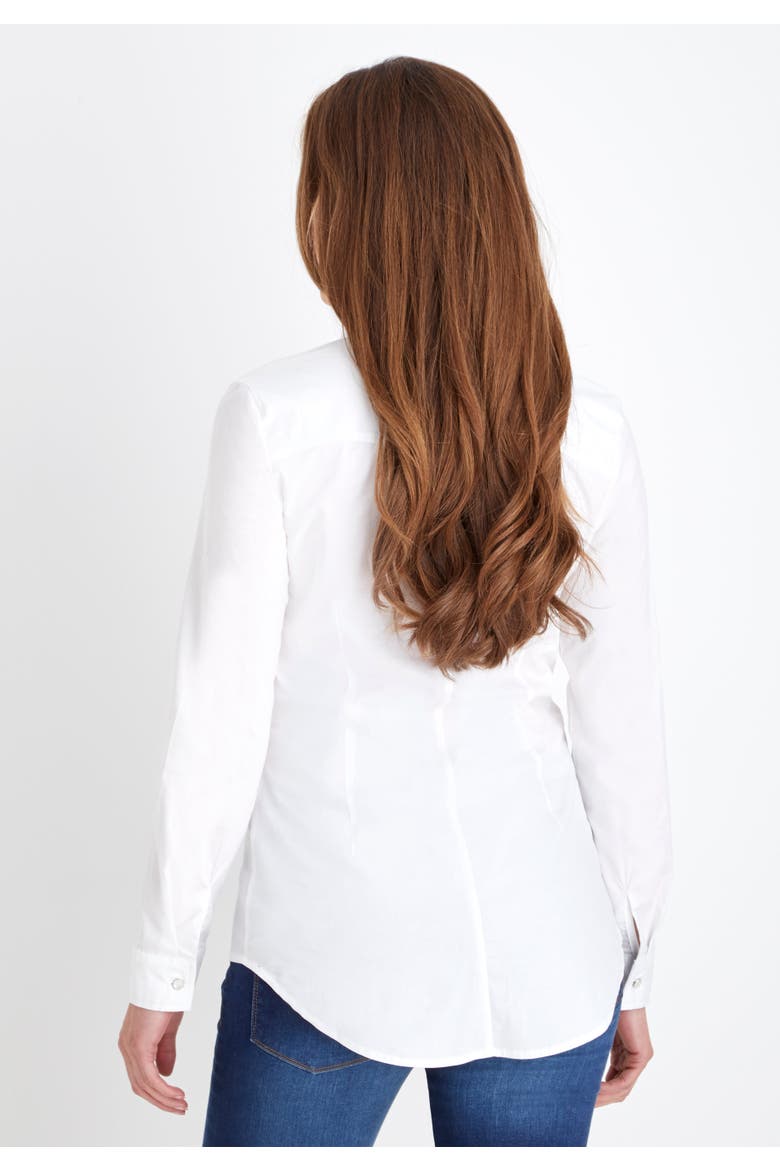 Cotton Ruffle Shirt, Alternate, color, WHITE