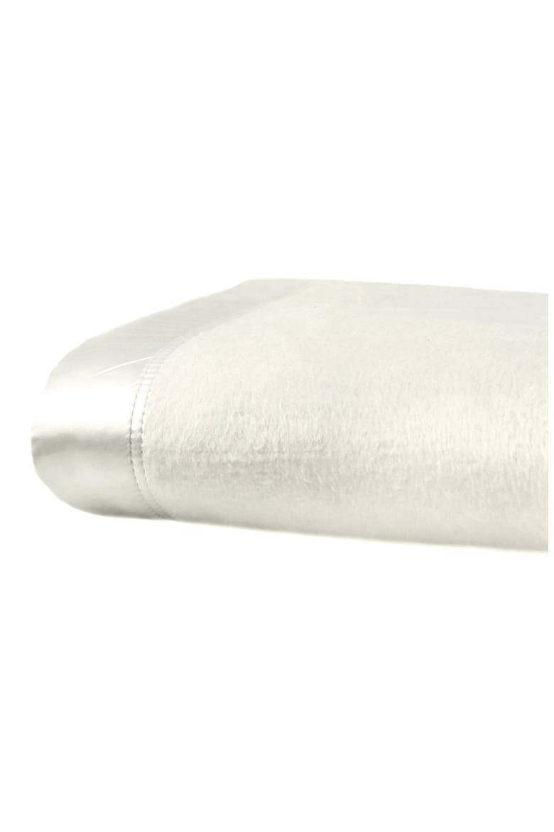 Silk Charmeuse Border Throw Blanket, Alternate, color, IVORY