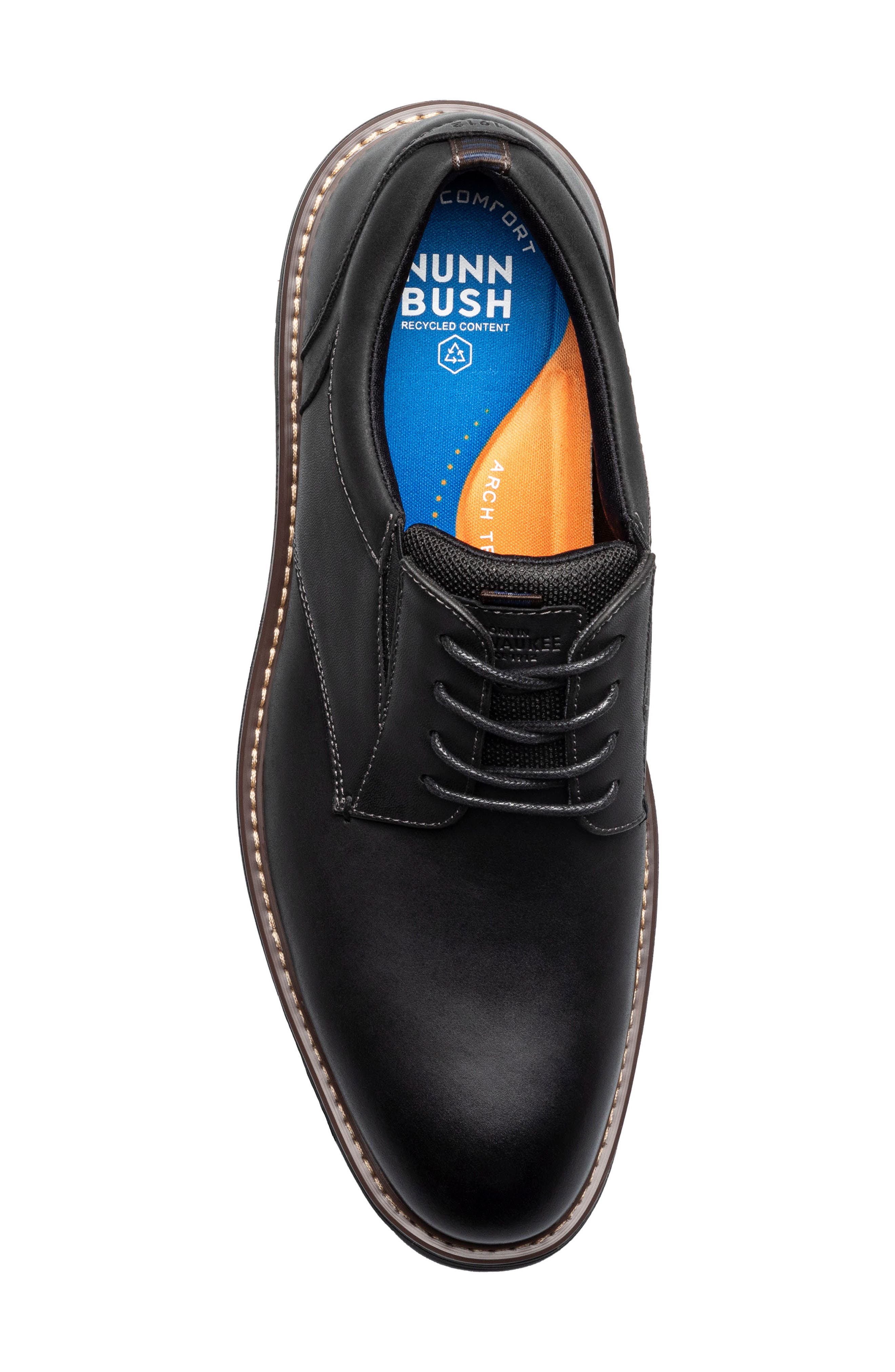 NUNN BUSH Griff Plain Toe Derby, Alternate, color, Black