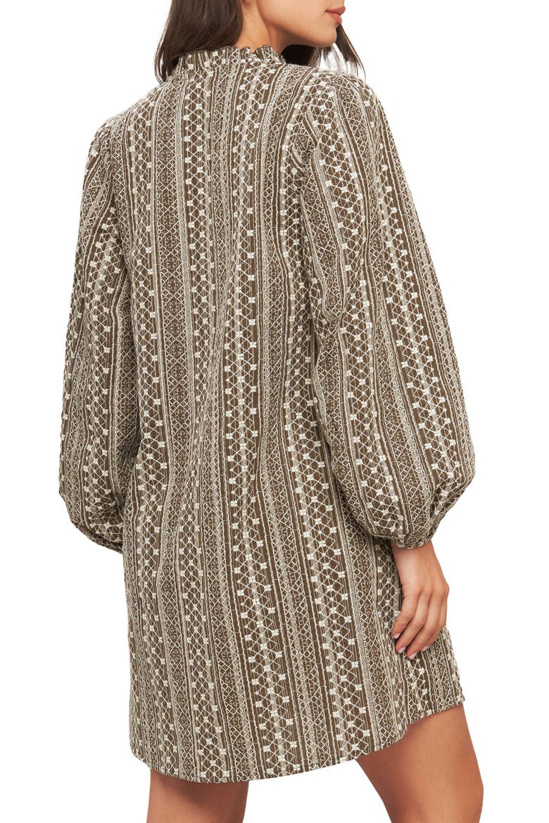 Textured Long Sleeve Dress, Alternate, color, BROWN