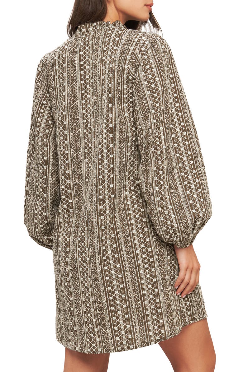 FLYING TOMATO Textured Long Sleeve Dress, Alternate, color, Brown