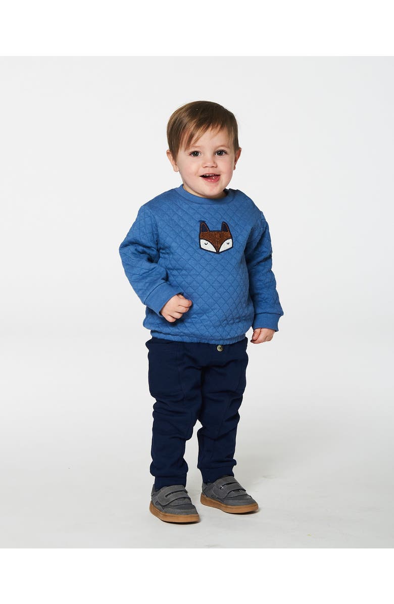 Deux par Deux Baby Boy's Quilted Sweatshirt And Fleece Pant Set Blue, Alternate, color, 