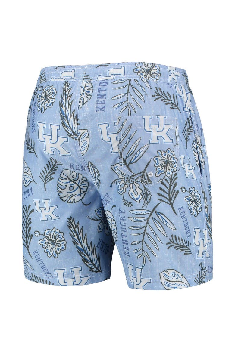 Men's Wes & Willy Light Blue Kentucky Wildcats Vintage Floral Swim Trunks, Alternate, color, Light Blue