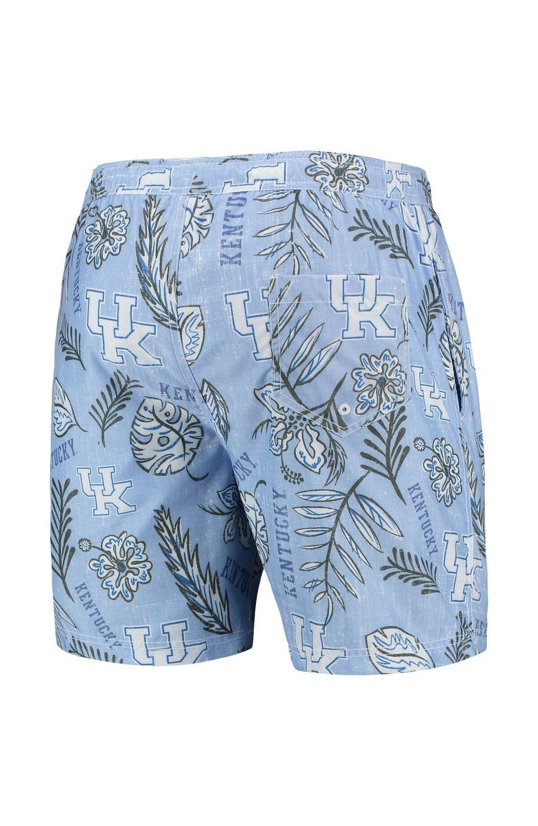 Wes & Willy Men's Wes & Willy Light Blue Kentucky Wildcats Vintage Floral Swim Trunks, Alternate, color,