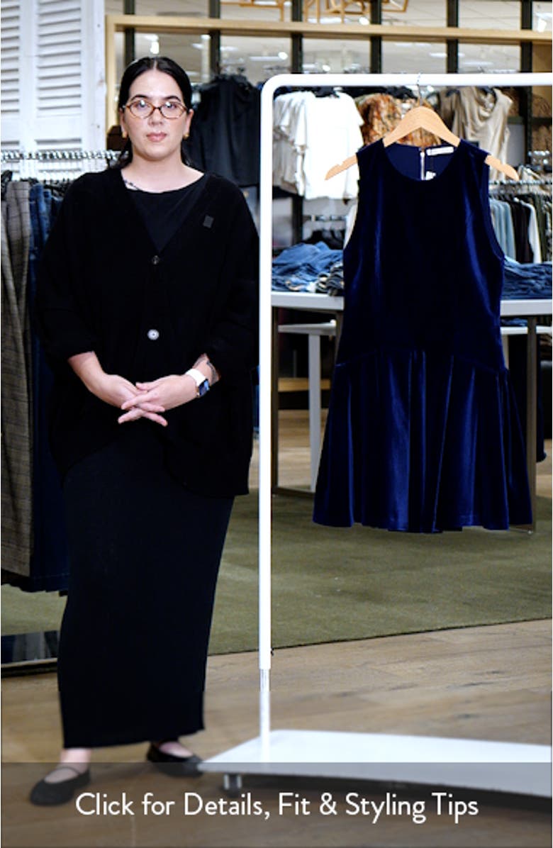 Adley Sleeveless Velvet Fit & Flare Minidress, sales video thumbnail