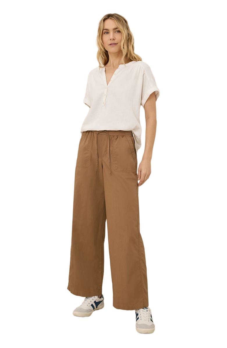 Pact Organic Cotton Monterey Poplin Wide Leg, Main, color, Brown Sugar