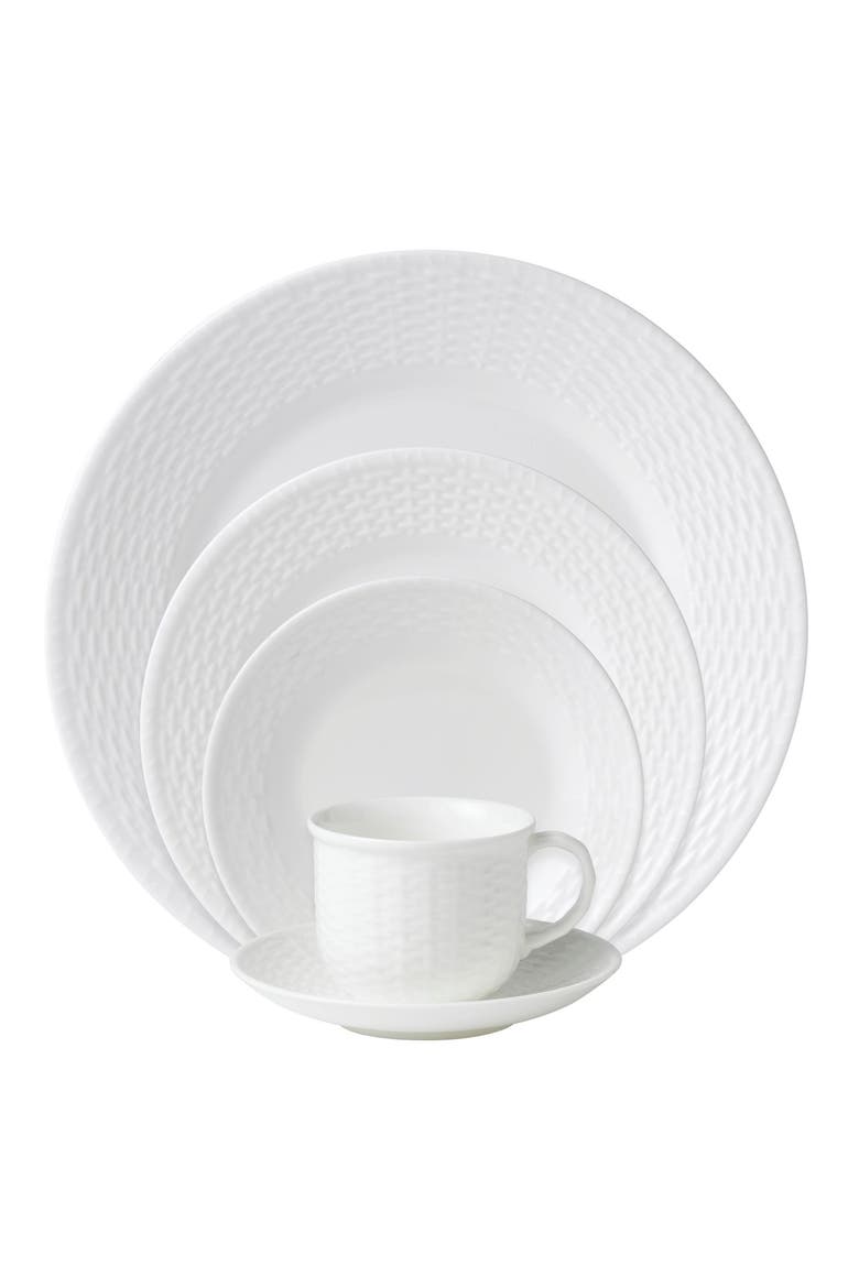 Nantucket Basket 5-Piece Bone China Place Setting, Main, color, WHITE