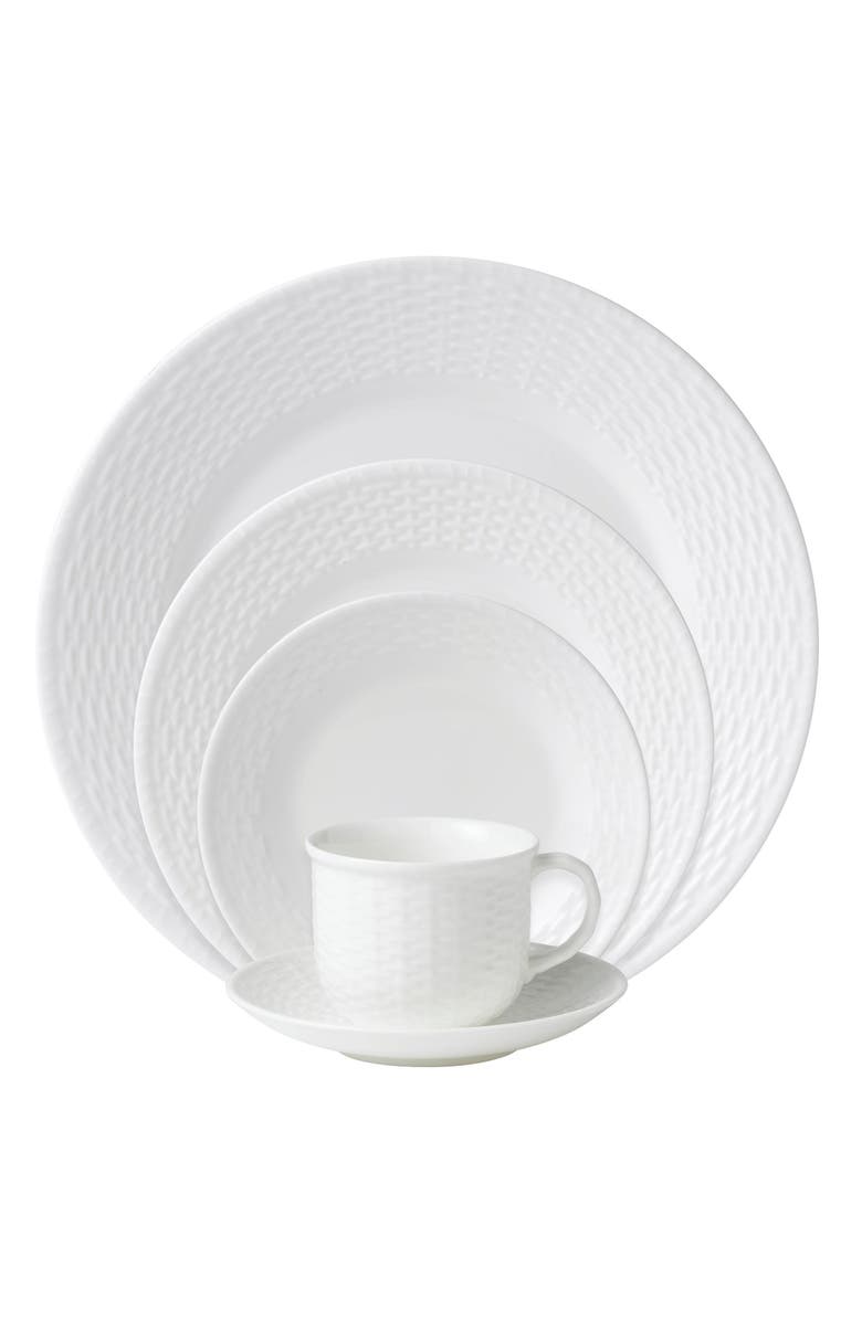 Wedgwood Nantucket Basket 5-Piece Bone China Place Setting, Main, color, White