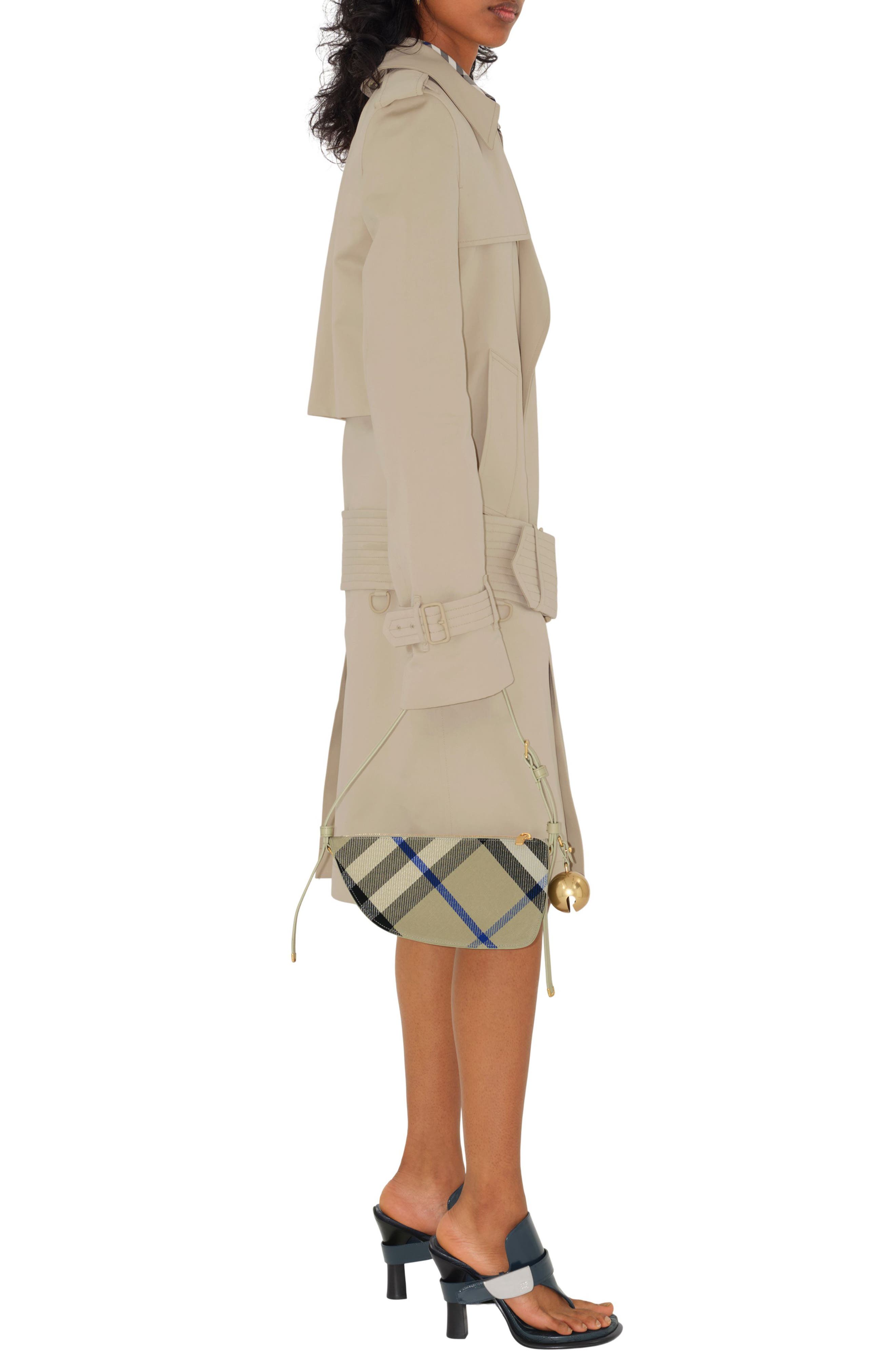 Burberry Mini Shield Check Jacquard Sling Bag, Alternate, color, 