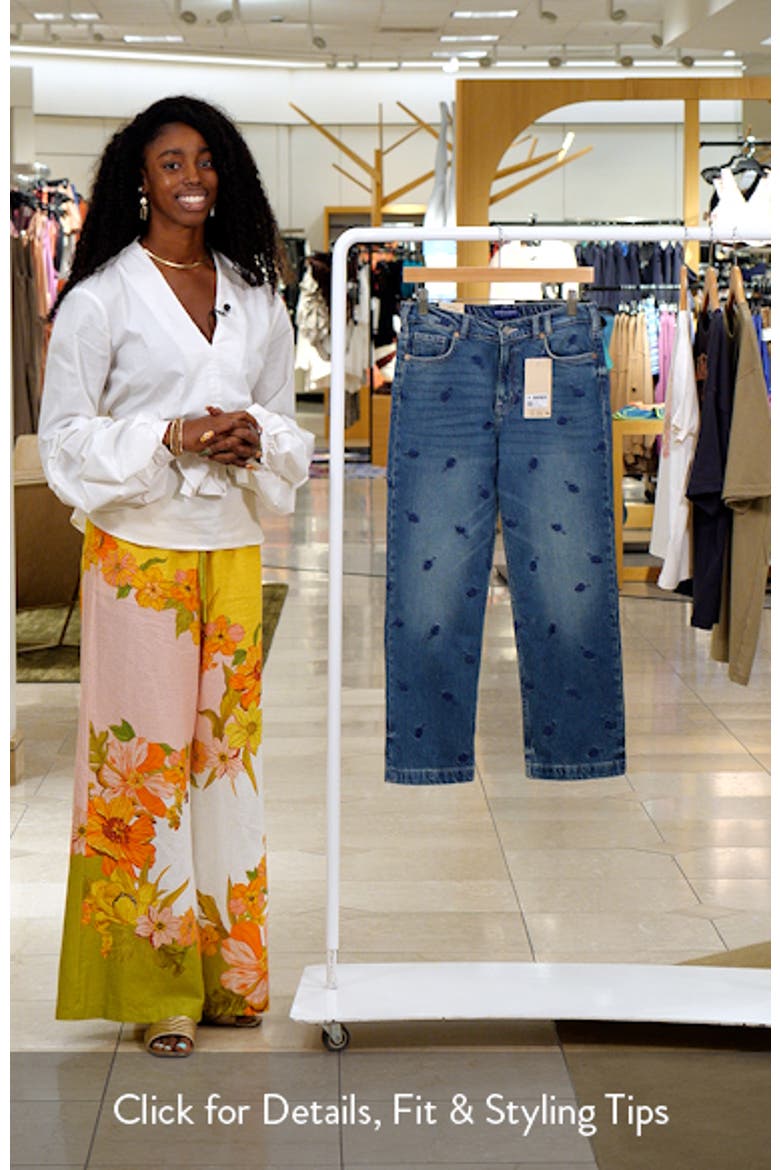 The Deep Loose Embroidered Wide Leg Denim Jeans video