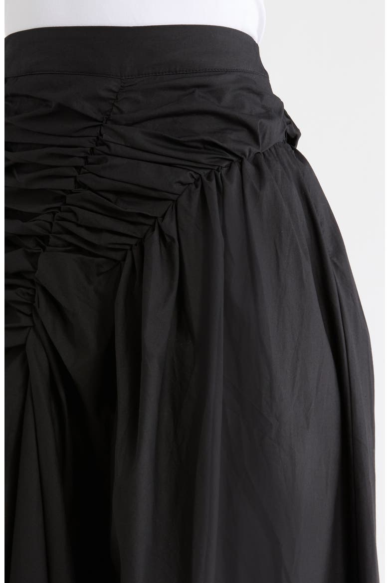 Belen Ruched Asymmetric Maxi Skirt, Alternate, color, BLACK