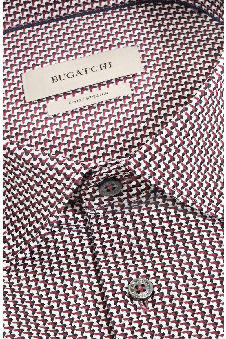 James OoohCotton® Micro Print Button-Up Shirt, Alternate, color, BURGUNDY