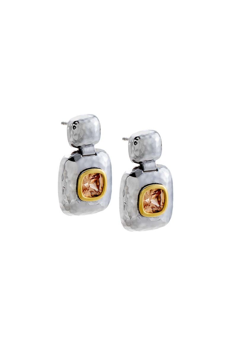 Two-Tone Cushion Frame Drop Earring, Main, color, Two-Tone