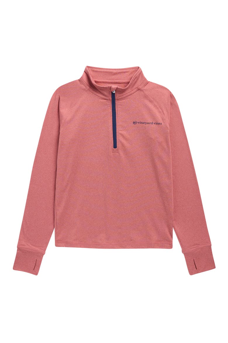 Island Time Raglan Sleeve Quarter Zip Sweatshirt, Main, color, MARINE HEATHER