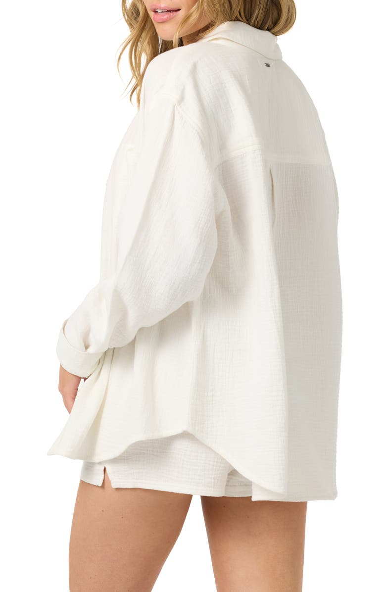 O'Neill Leni Relaxed Fit Cotton Cover-Up Shirt, Alternate, color,