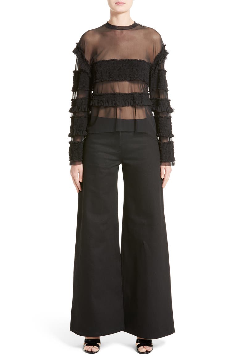 'Corm' Flare Leg Jeans (Nordstrom Exclusive), Alternate, color, DEEP BLACK