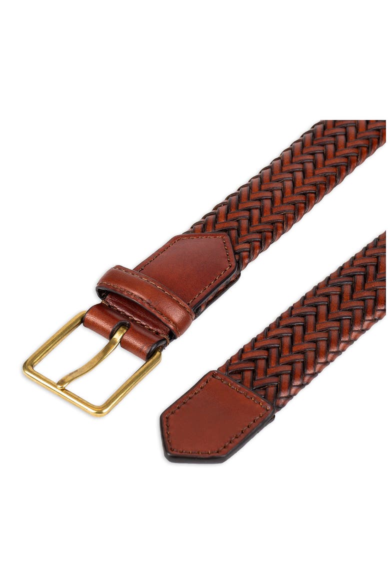 Woven Leather Belt, Alternate, color, WOODBURY