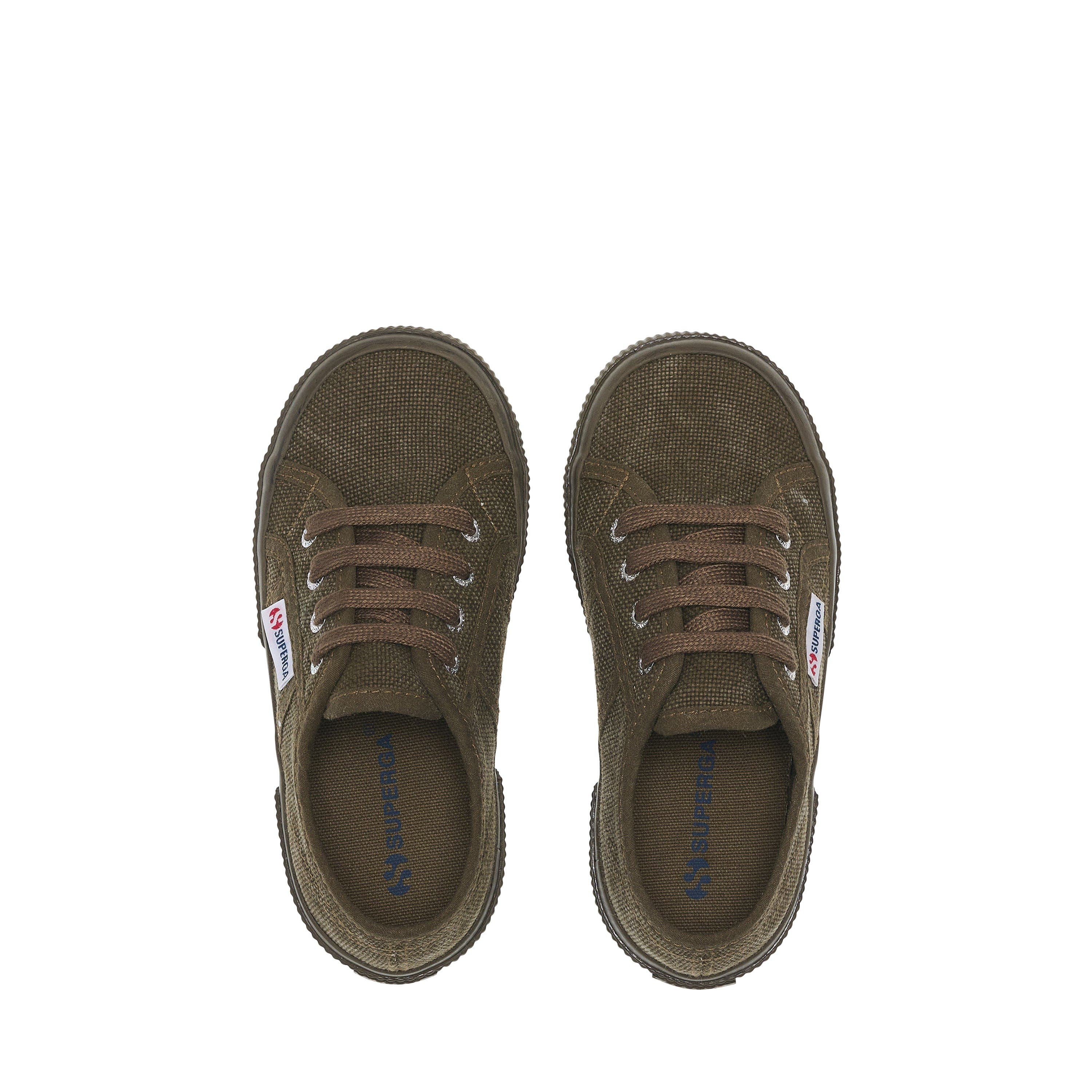 Superga 2750 Kids Cotton Stone Wash, Alternate, color, Full Green Dark Olive Washed
