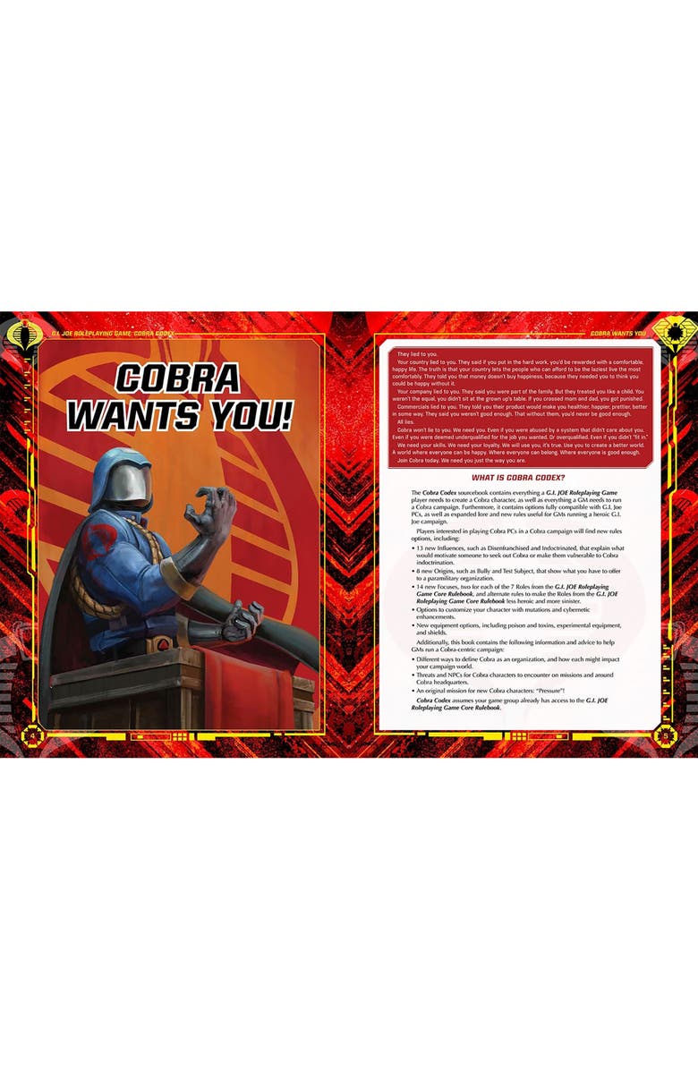 Renegade Game Studios G.I. Joe Roleplaying Game Cobra Codex Sourcebook, Alternate, color, 