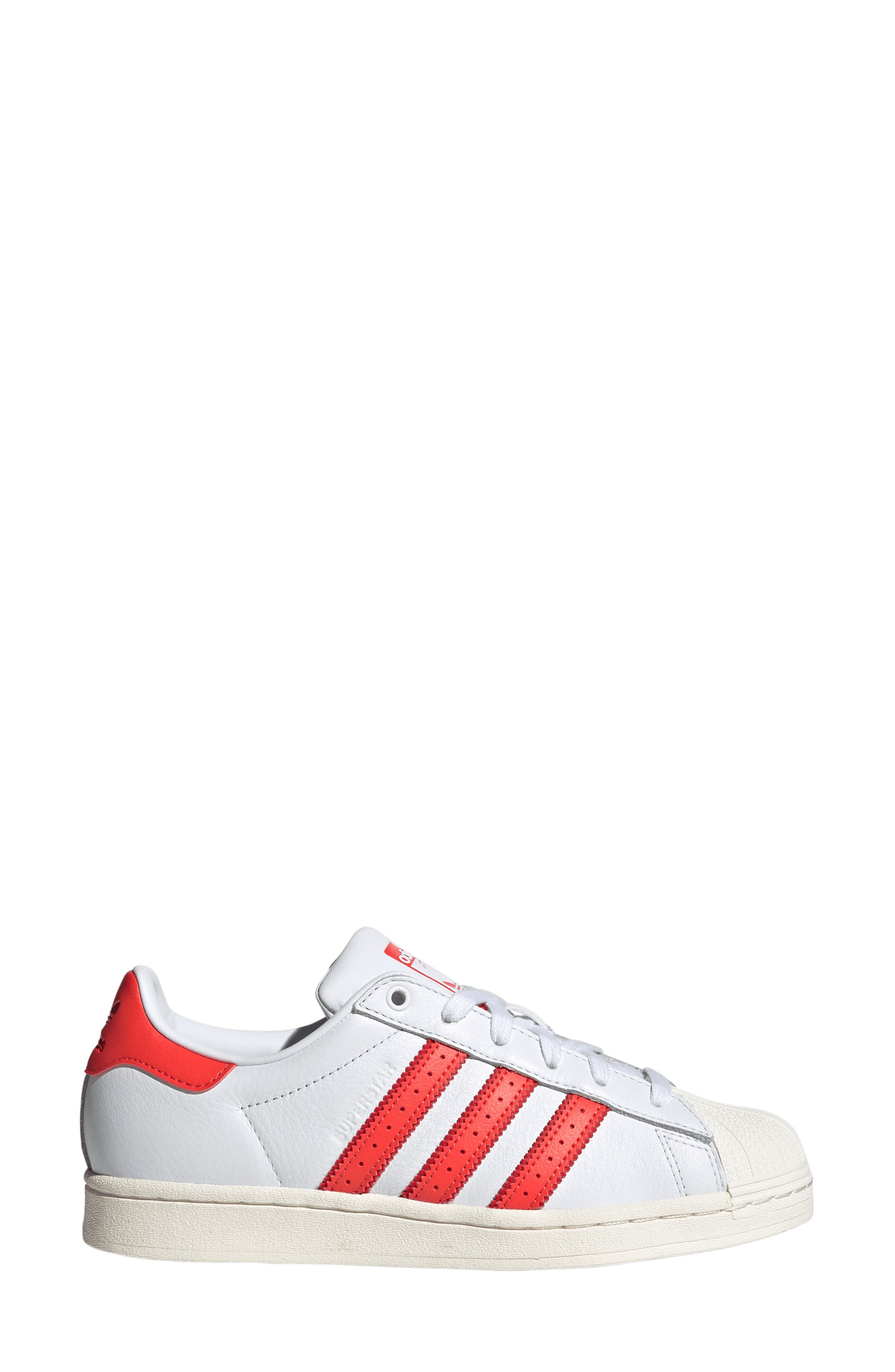 adidas Superstar Sneaker, Alternate, color, White/ Cloud White/ Bright Red