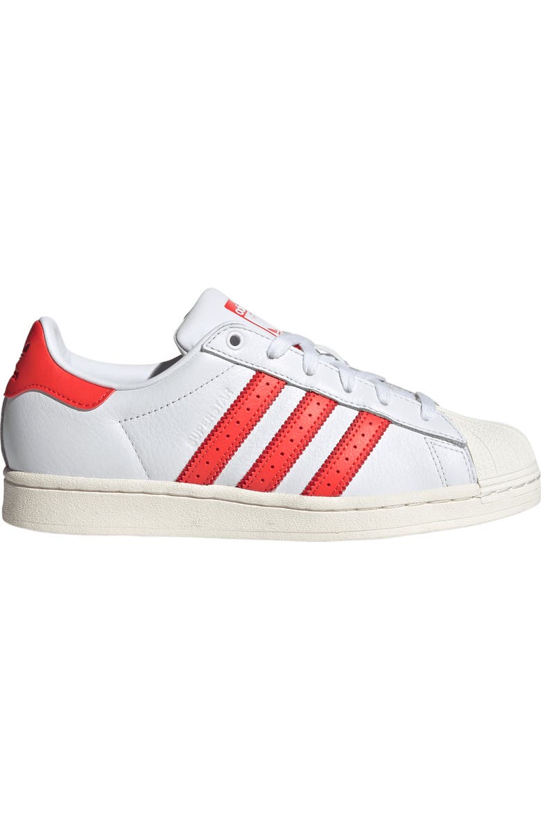 adidas Superstar Sneaker, Alternate, color, White/ Cloud White/ Bright Red