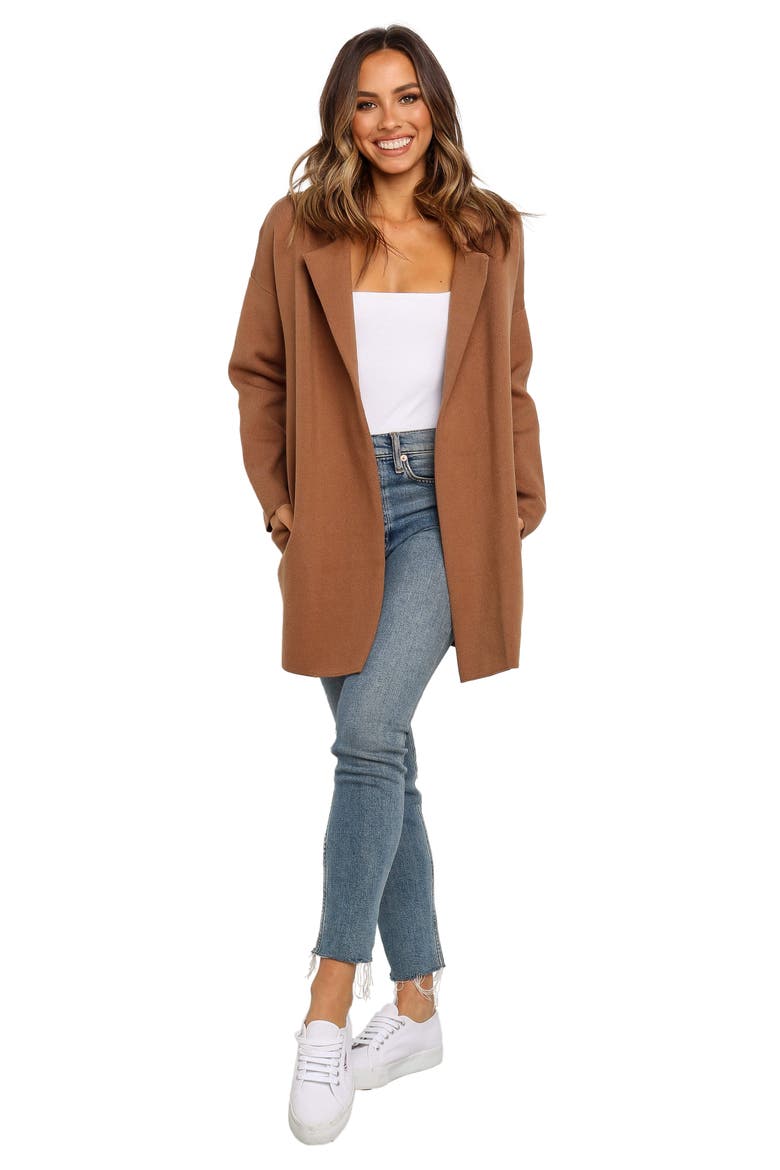 Lenore Longline Cardigan, Alternate, color, BROWN