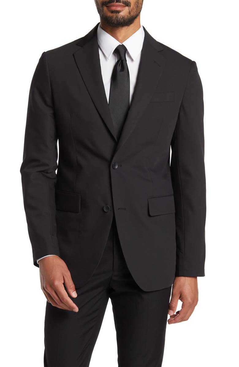 NORDSTROM RACK Solid Notch Collar Two Button Jacket, Main, color, 