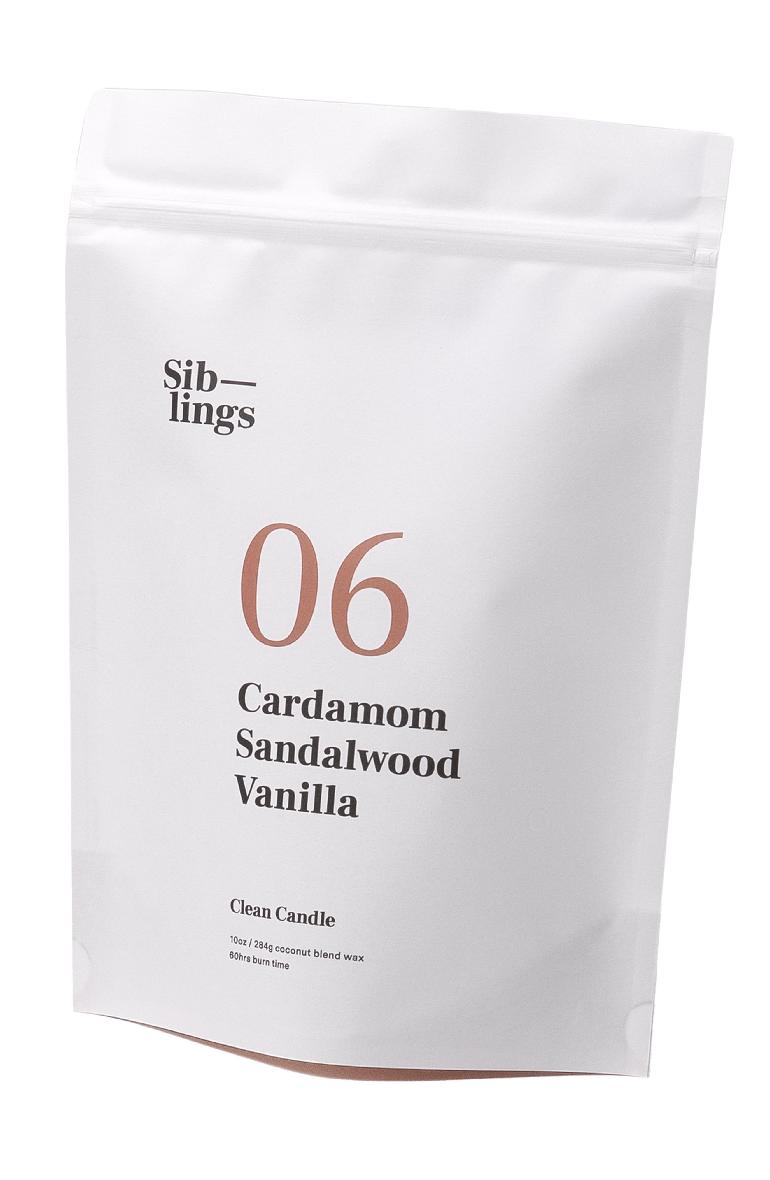 SIBLINGS No. 06 Sandalwood Refillable Candle in Cardamom/Sandalwood/Vanilla 